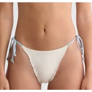 Pacsun Women's Cecilia Star Charm Tie Side Swim Bikini Bottom Ivory Size S